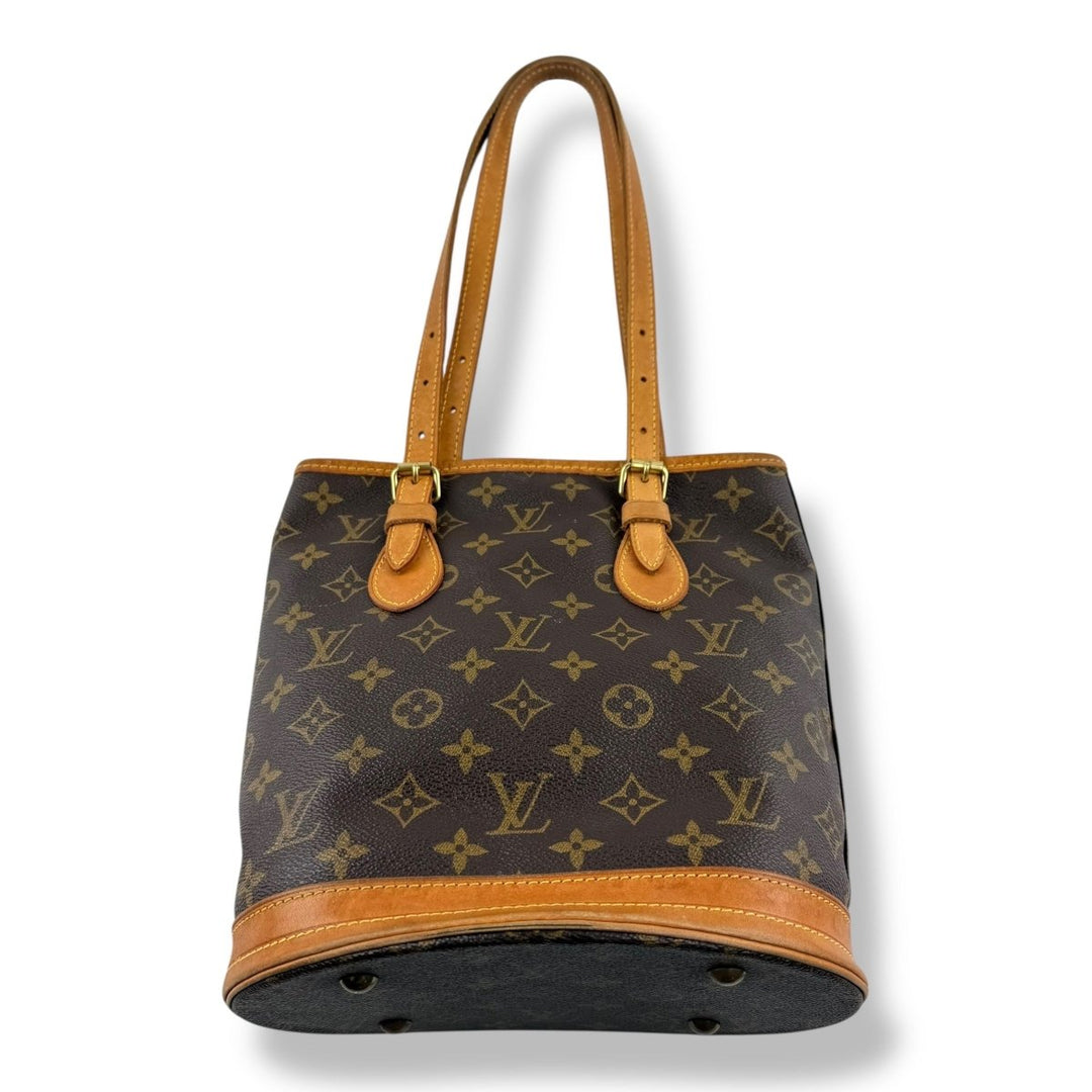 Louis Vuitton PM Bucket Tote Brown Monogram Handbag - Lux Central