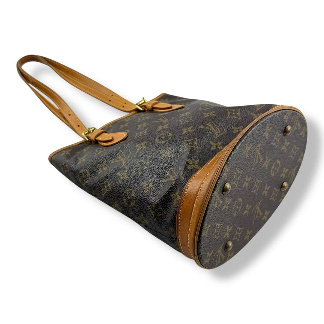 Louis Vuitton PM Bucket Tote Brown Monogram Handbag - Lux Central