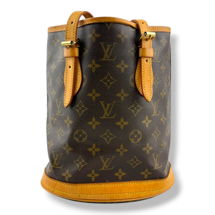 Louis Vuitton PM Bucket Tote Brown Monogram Handbag - Lux Central