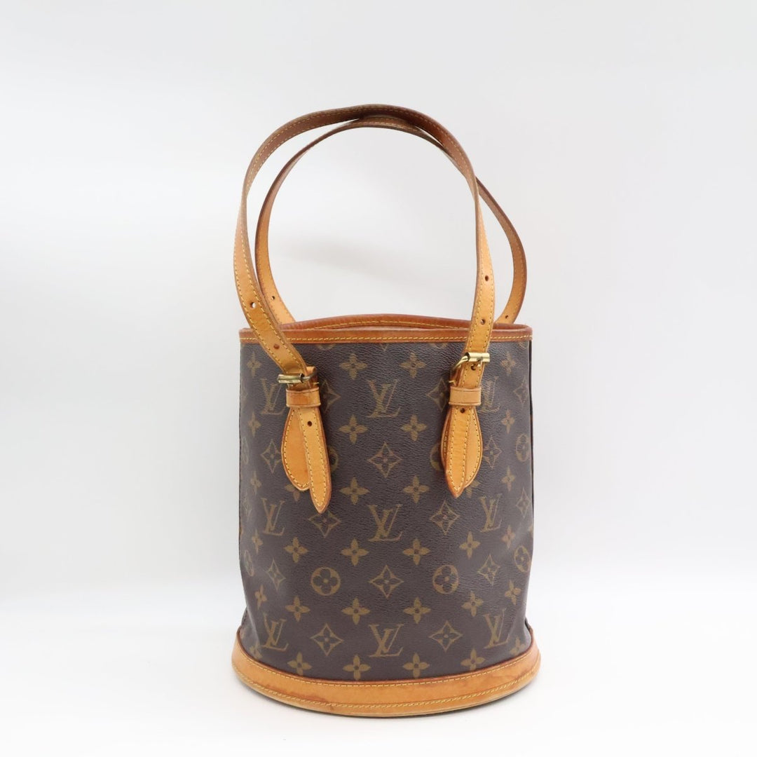 Louis Vuitton PM Bucket Tote Brown Monogram Handbag - Lux Central