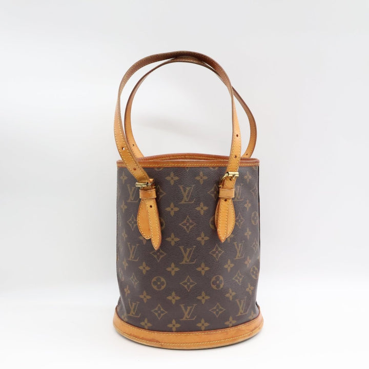 Louis Vuitton PM Bucket Tote Brown Monogram Handbag - Lux Central