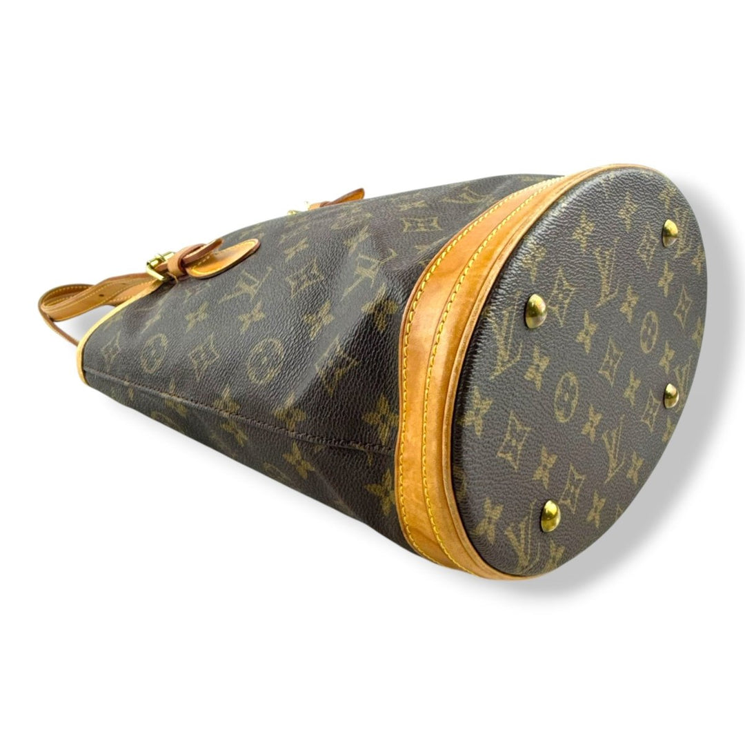Louis Vuitton PM Bucket Tote Brown Monogram Handbag - Lux Central