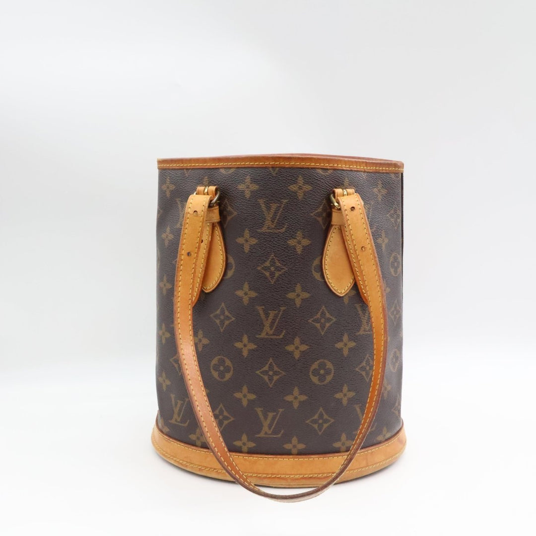 Louis Vuitton PM Bucket Tote Brown Monogram Handbag - Lux Central