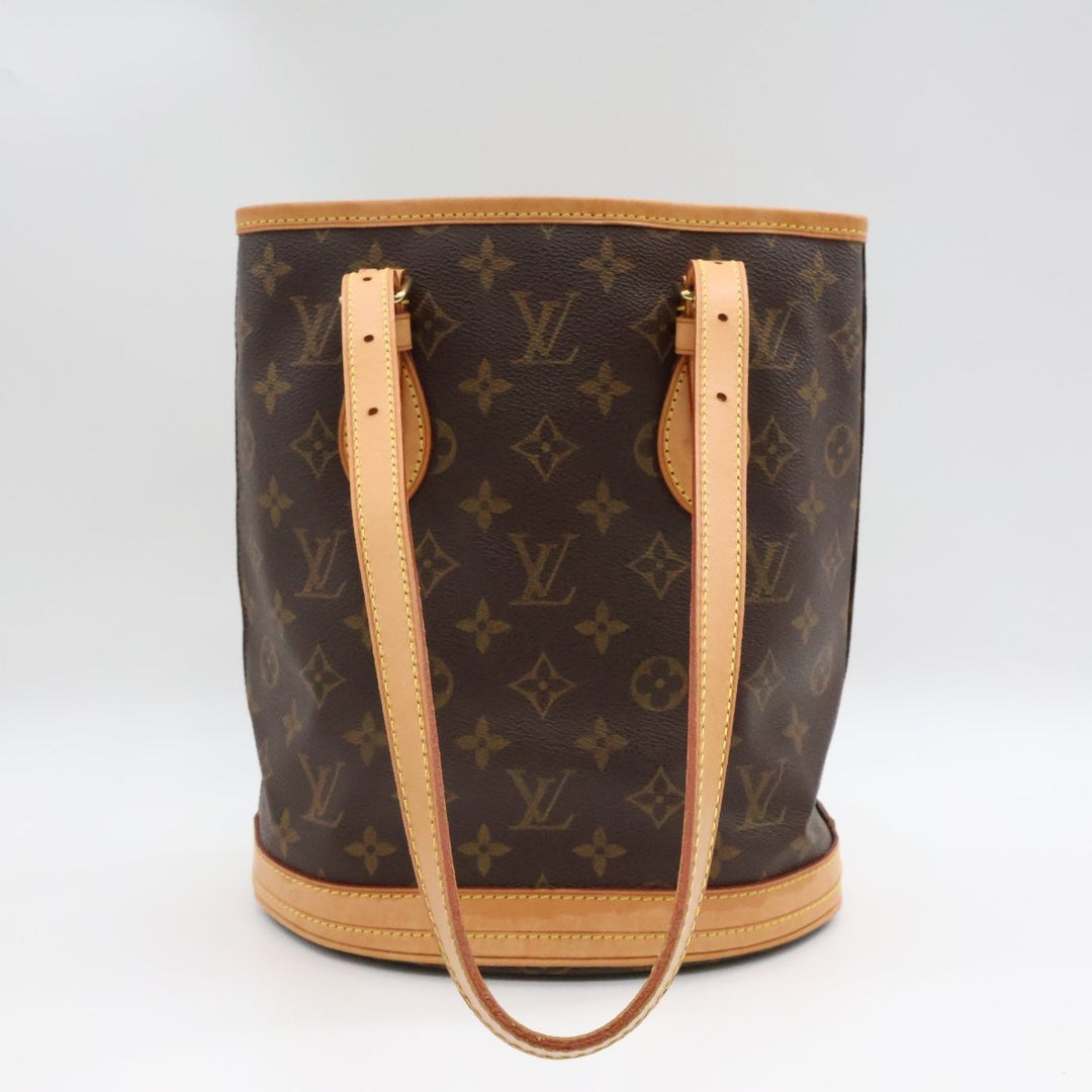Louis Vuitton PM Bucket Tote Brown Monogram Handbag - Lux Central