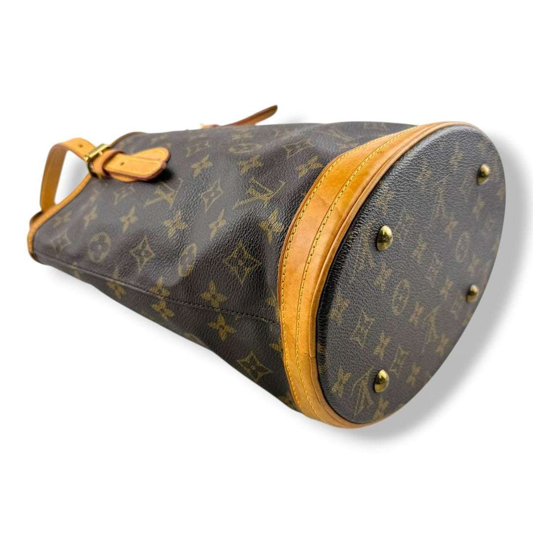 Louis Vuitton PM Bucket Tote Brown Monogram Handbag - Lux Central