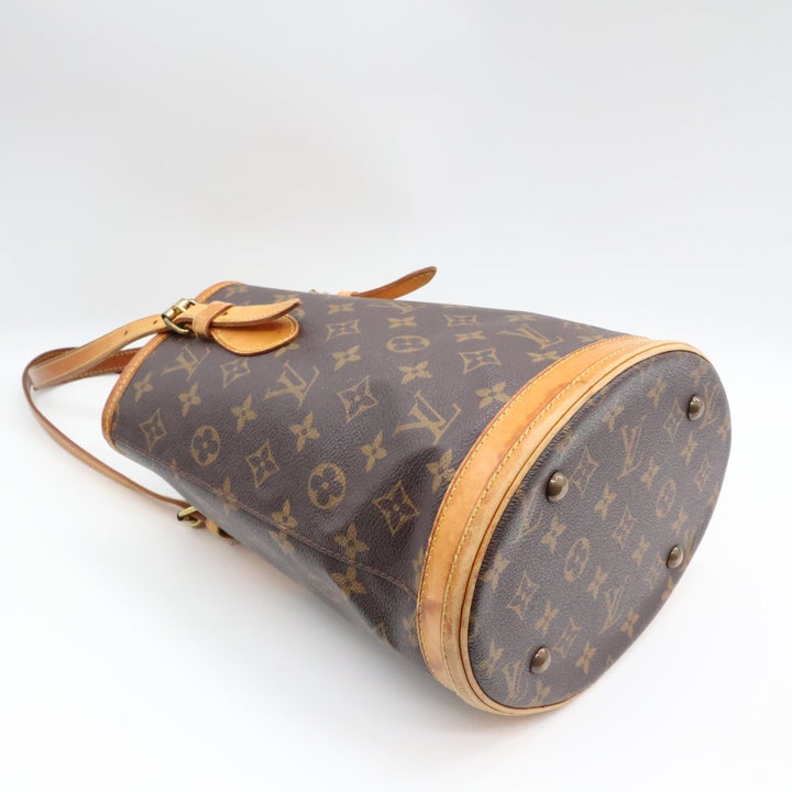 Louis Vuitton PM Bucket Tote Brown Monogram Handbag - Lux Central