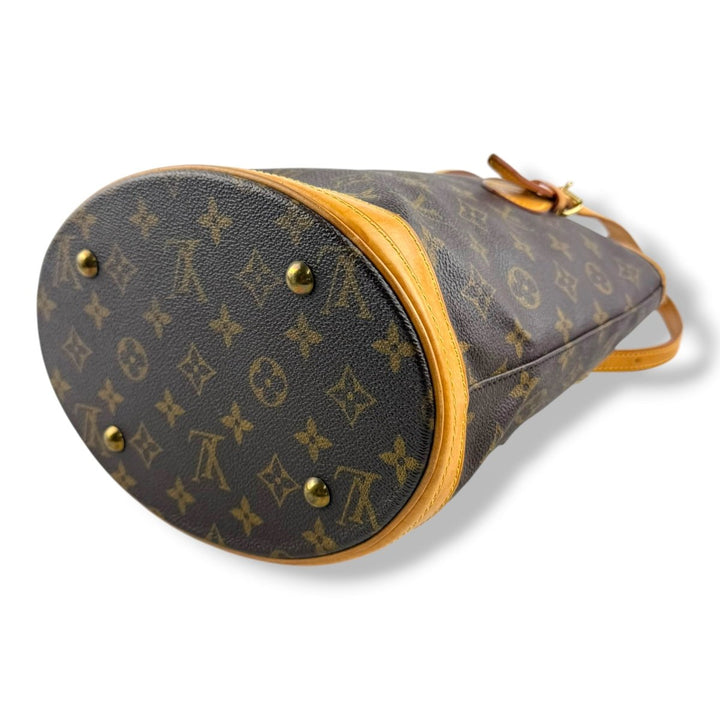 Louis Vuitton PM Bucket Tote Brown Monogram Handbag - Lux Central