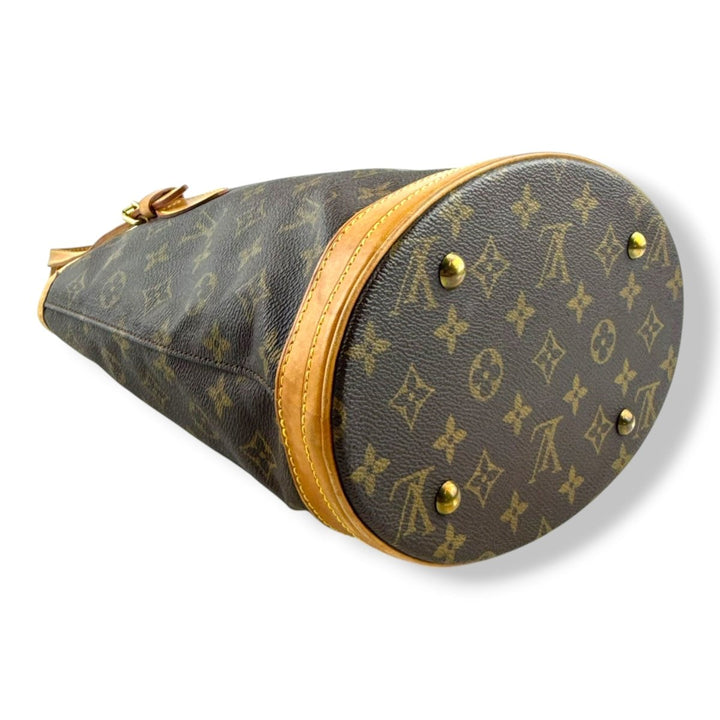 Louis Vuitton PM Bucket Tote Brown Monogram Handbag - Lux Central
