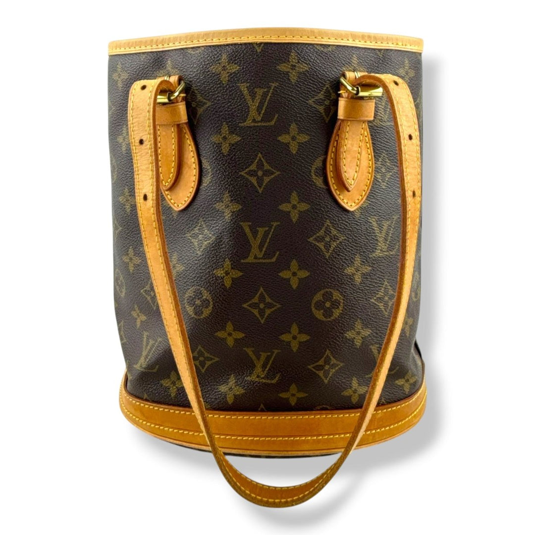 Louis Vuitton PM Bucket Tote Brown Monogram Handbag - Lux Central