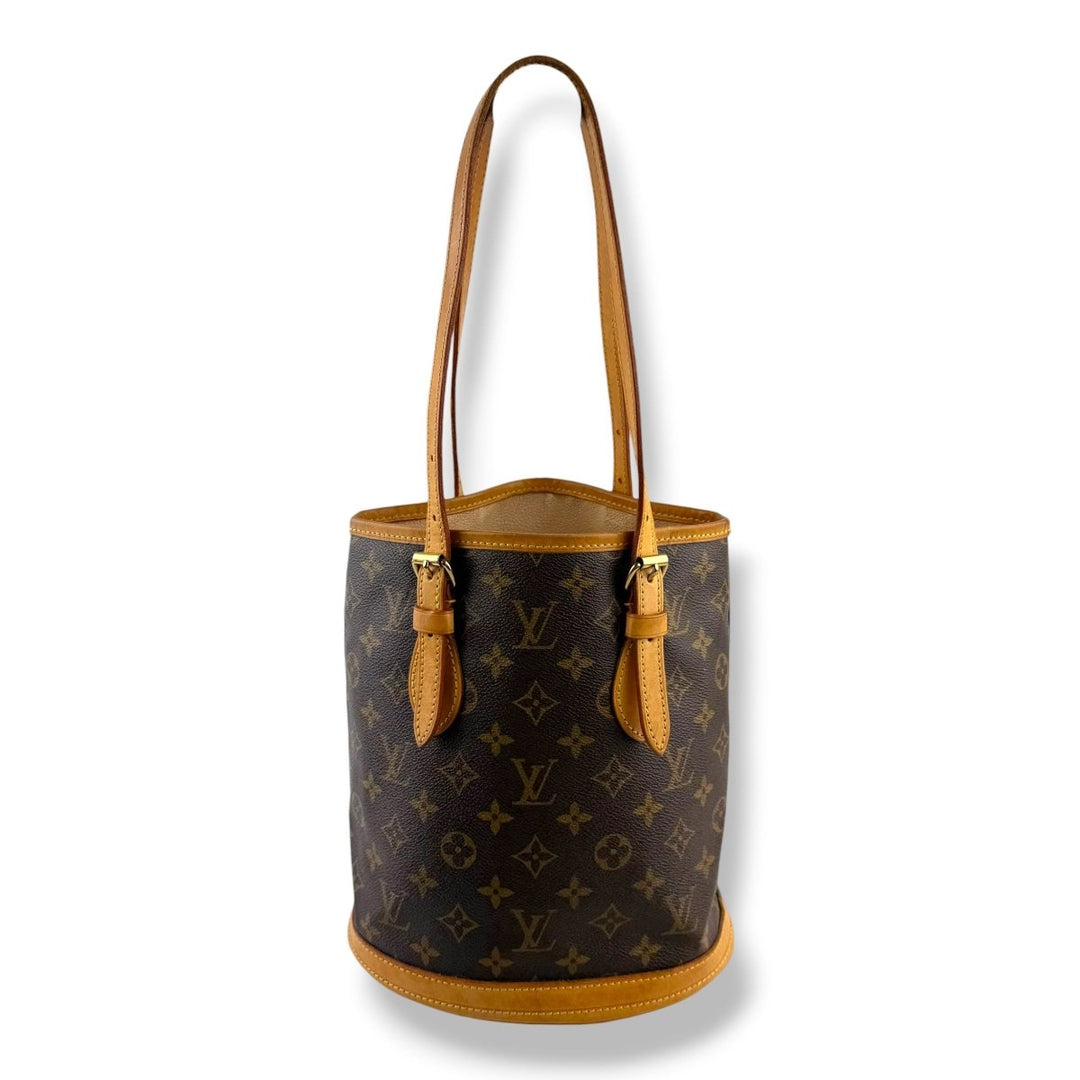 Louis Vuitton PM Bucket Tote Brown Monogram Handbag - Lux Central