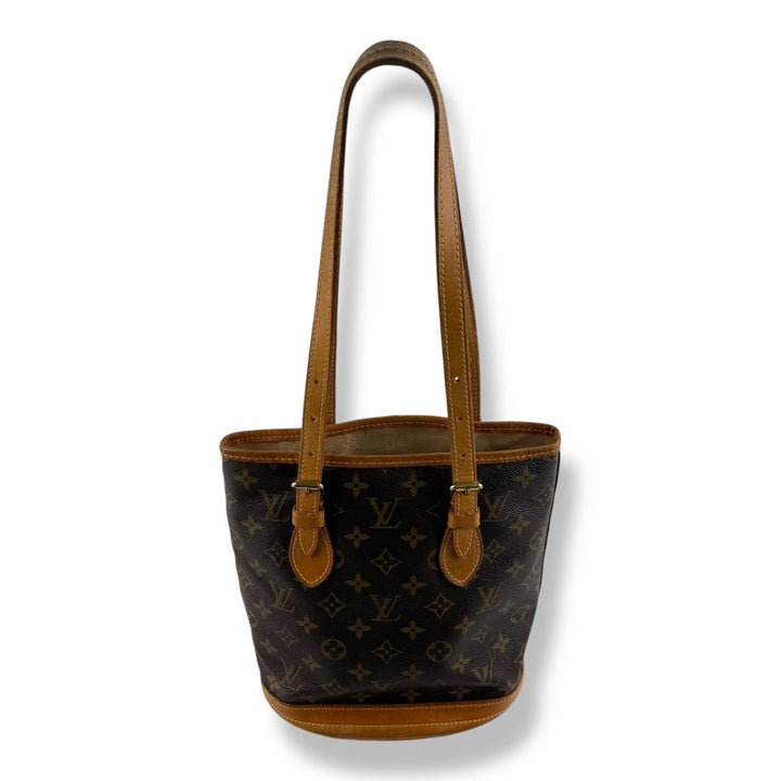 Louis Vuitton PM Bucket Tote Brown Monogram Handbag - Lux Central