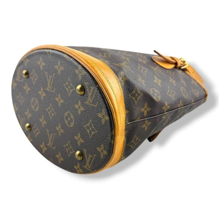Louis Vuitton PM Bucket Tote Brown Monogram Handbag - Lux Central