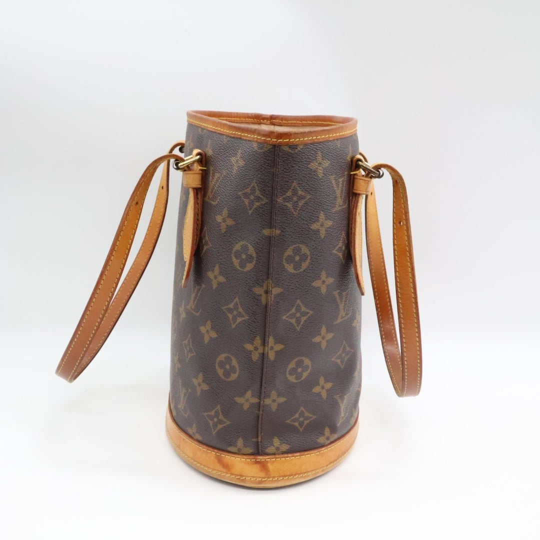Louis Vuitton PM Bucket Tote Brown Monogram Handbag - Lux Central
