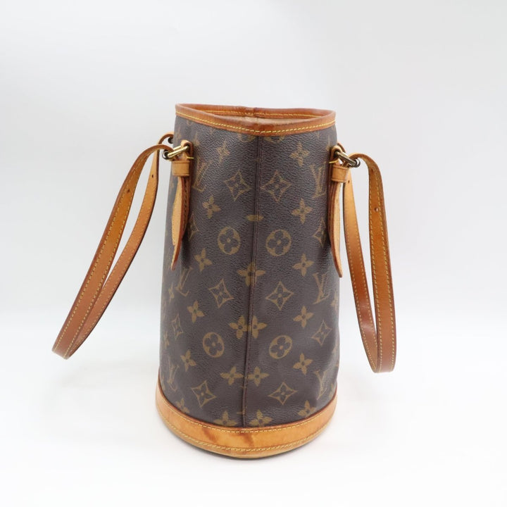 Louis Vuitton PM Bucket Tote Brown Monogram Handbag - Lux Central