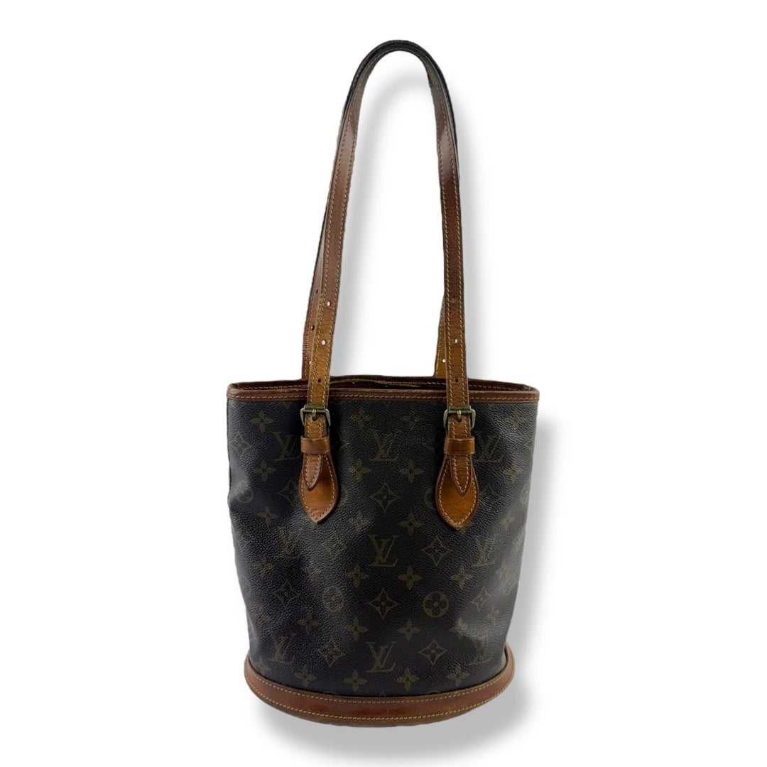 Louis Vuitton PM Bucket Tote Brown Monogram Vintage Handbag - Lux Central