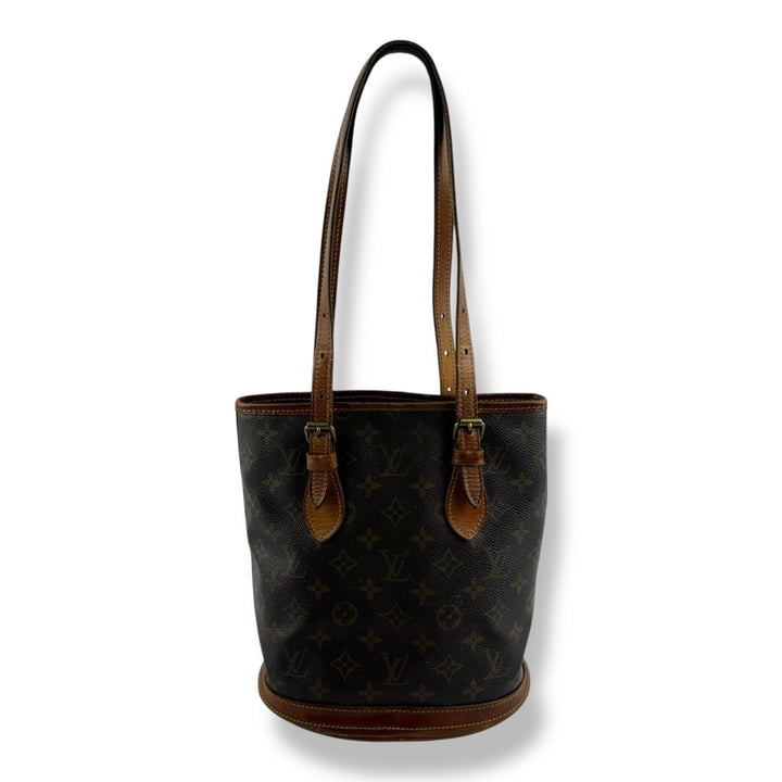 Louis Vuitton PM Bucket Tote Brown Monogram Vintage Handbag - Lux Central