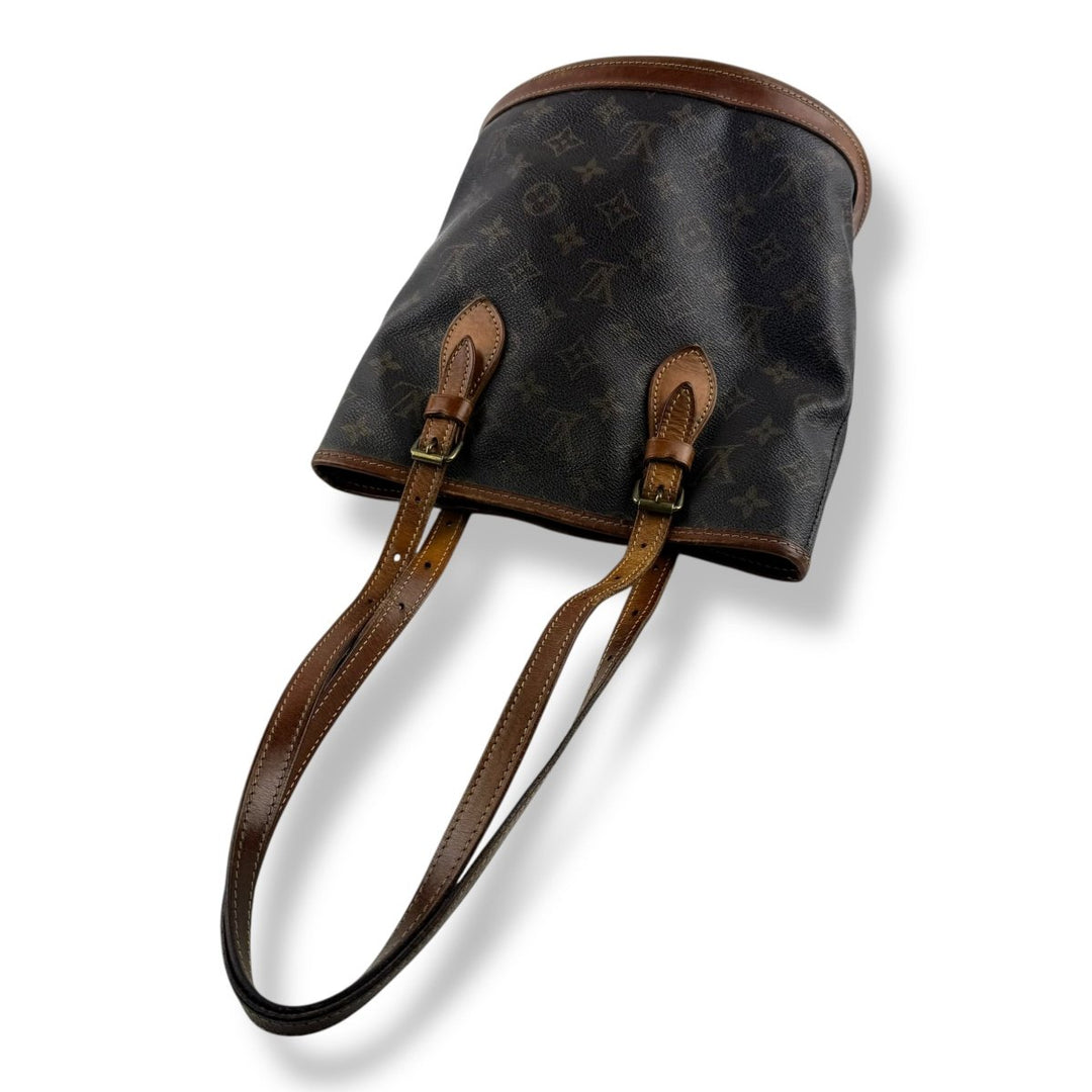 Louis Vuitton PM Bucket Tote Brown Monogram Vintage Handbag - Lux Central