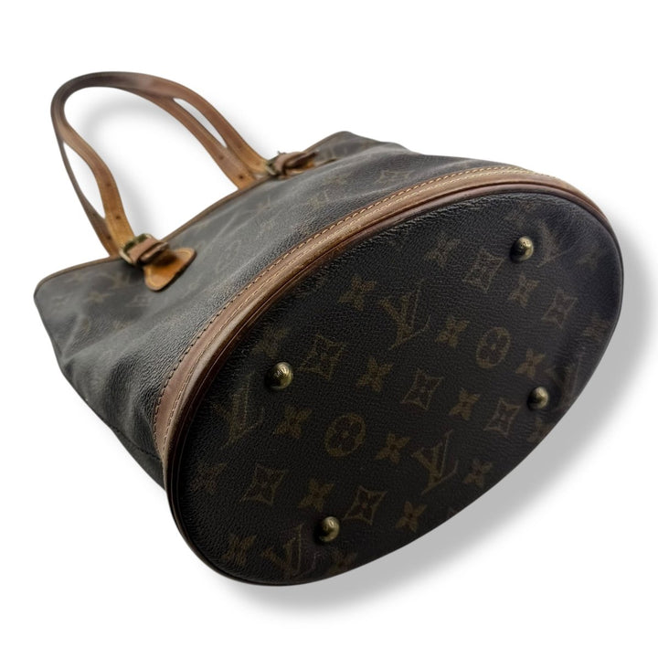 Louis Vuitton PM Bucket Tote Brown Monogram Vintage Handbag - Lux Central