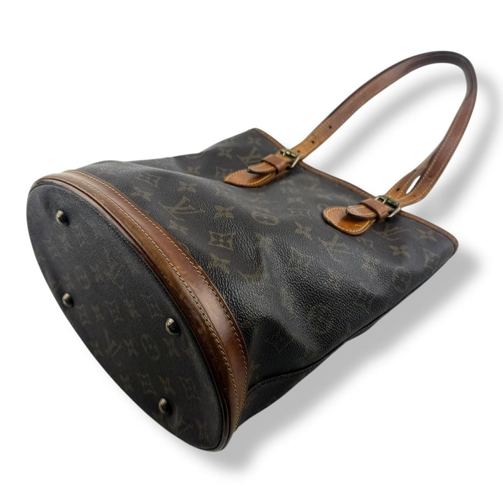 Louis Vuitton PM Bucket Tote Brown Monogram Vintage Handbag - Lux Central
