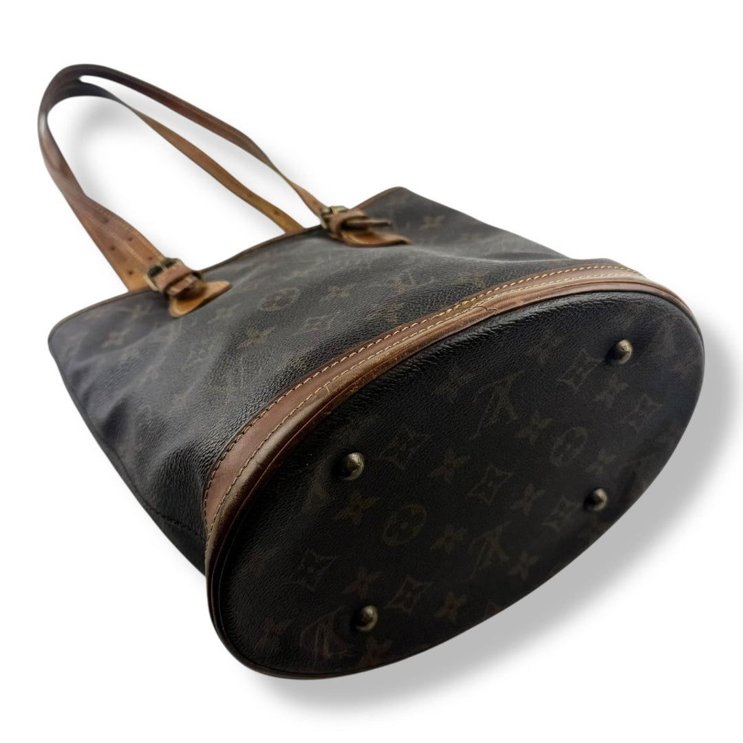 Louis Vuitton PM Bucket Tote Brown Monogram Vintage Handbag - Lux Central