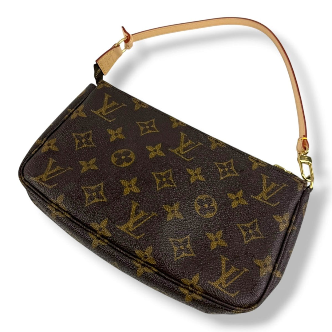 Louis Vuitton Pochette Accessories Brown Monogram Clutch Bag - Lux Central