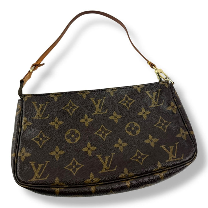 Louis Vuitton Pochette Accessories Brown Monogram Clutch Bag - Lux Central