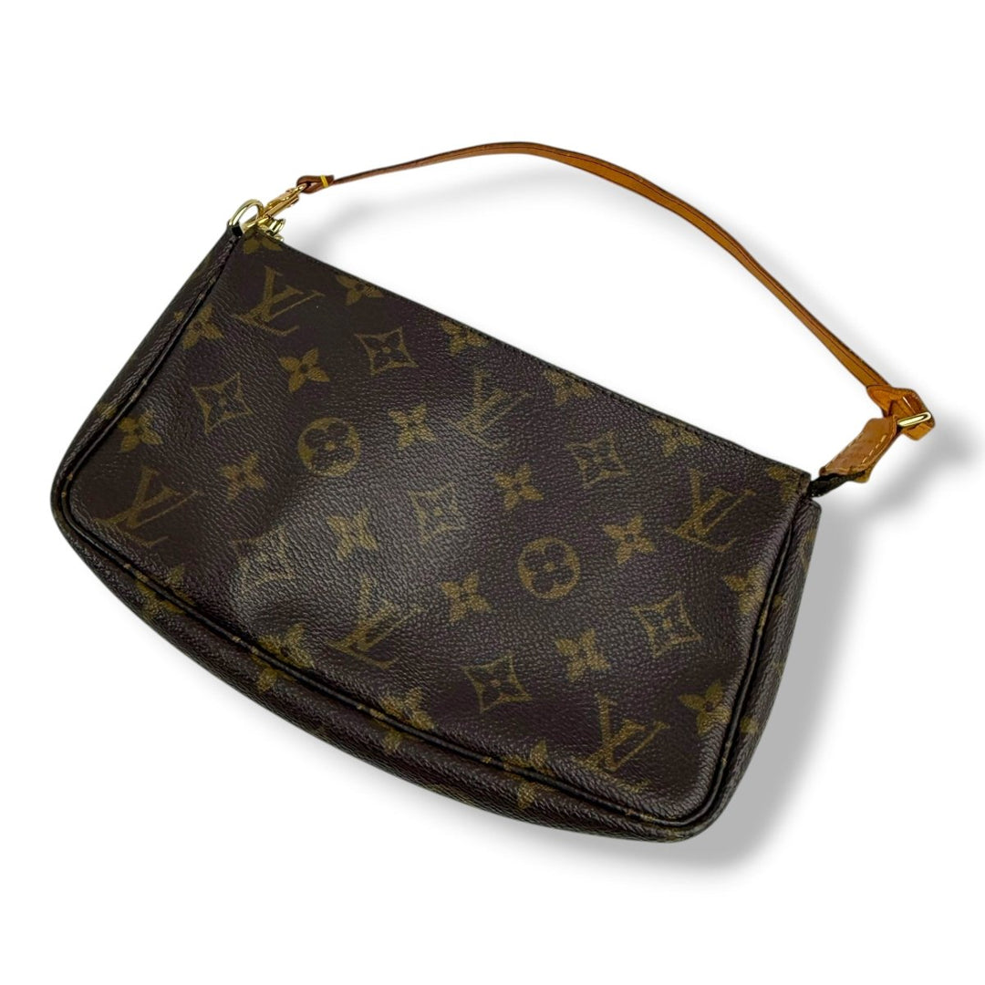 Louis Vuitton Pochette Accessories Brown Monogram Clutch Bag - Lux Central