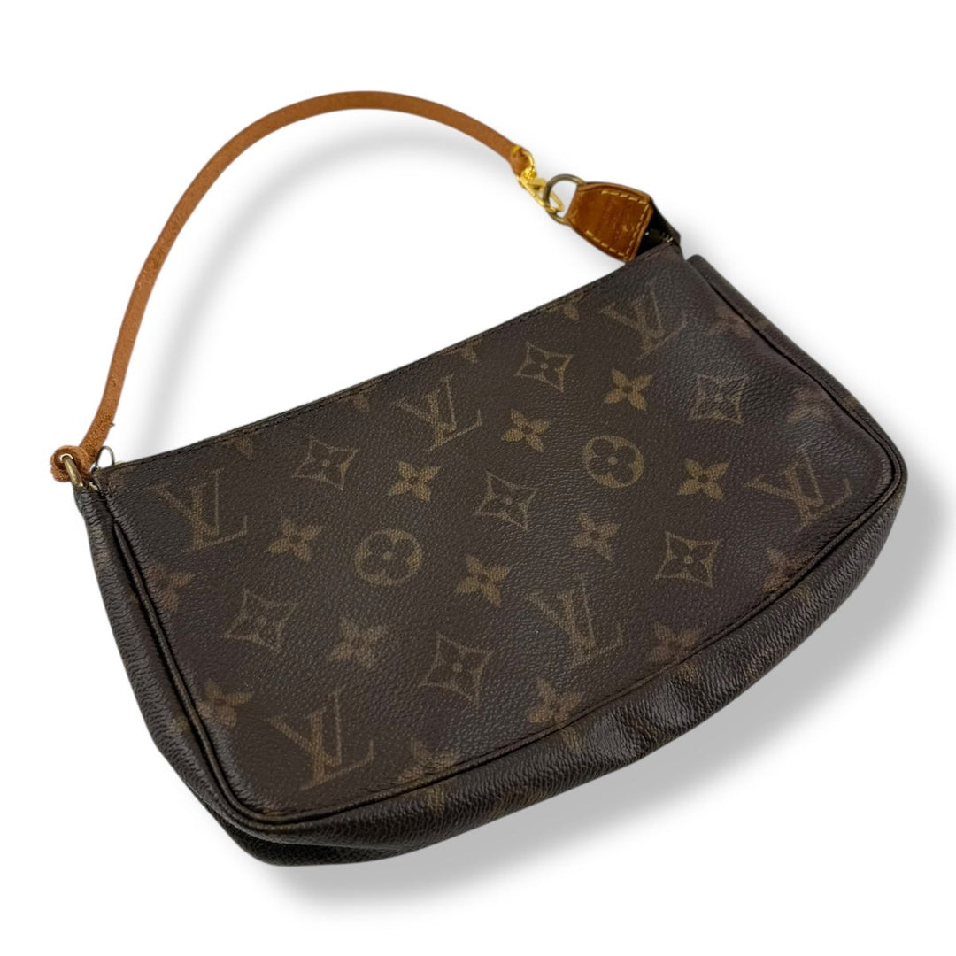 Louis Vuitton Pochette Accessories Brown Monogram Clutch Bag - Lux Central