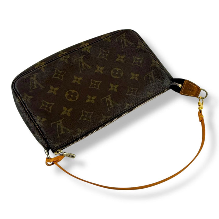 Louis Vuitton Pochette Accessories Brown Monogram Clutch Bag - Lux Central