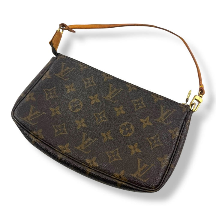 Louis Vuitton Pochette Accessories Brown Monogram Clutch Bag - Lux Central