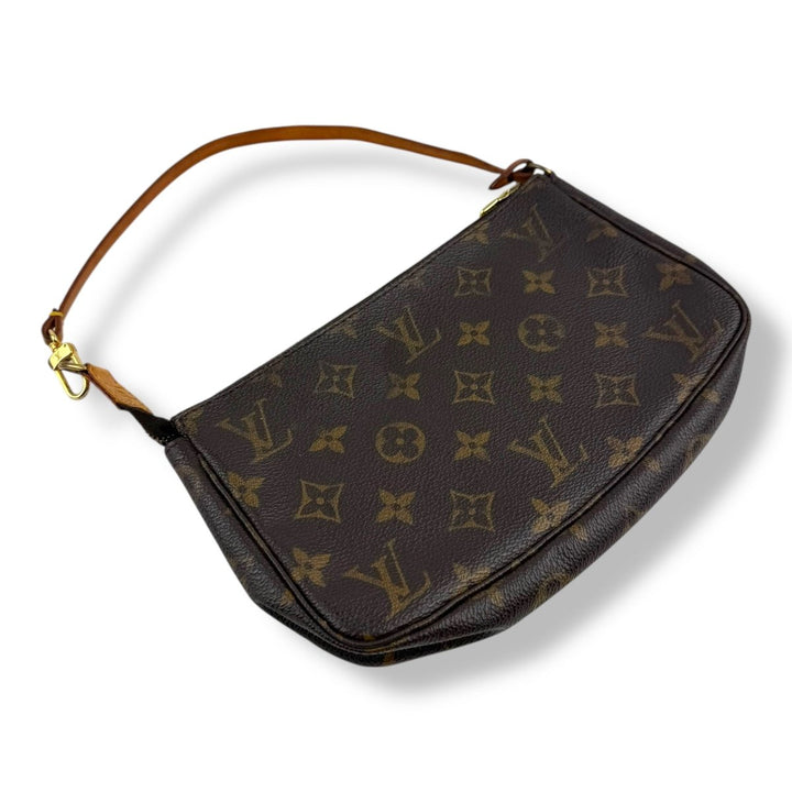 Louis Vuitton Pochette Accessories Brown Monogram Clutch Bag - Lux Central