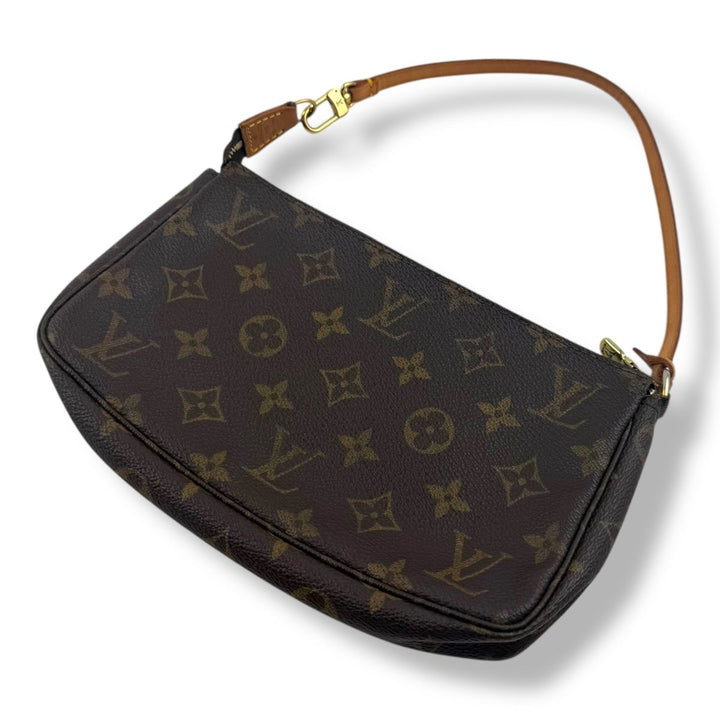 Louis Vuitton Pochette Accessories Brown Monogram Clutch Bag - Lux Central