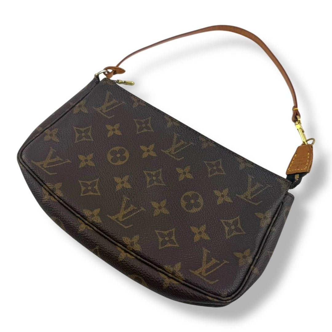 Louis Vuitton Pochette Accessories Brown Monogram Clutch Bag - Lux Central