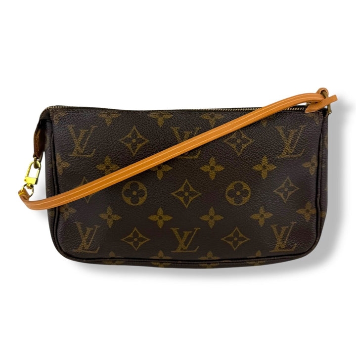 Louis Vuitton Pochette Accessories Brown Monogram Clutch Bag - Lux Central