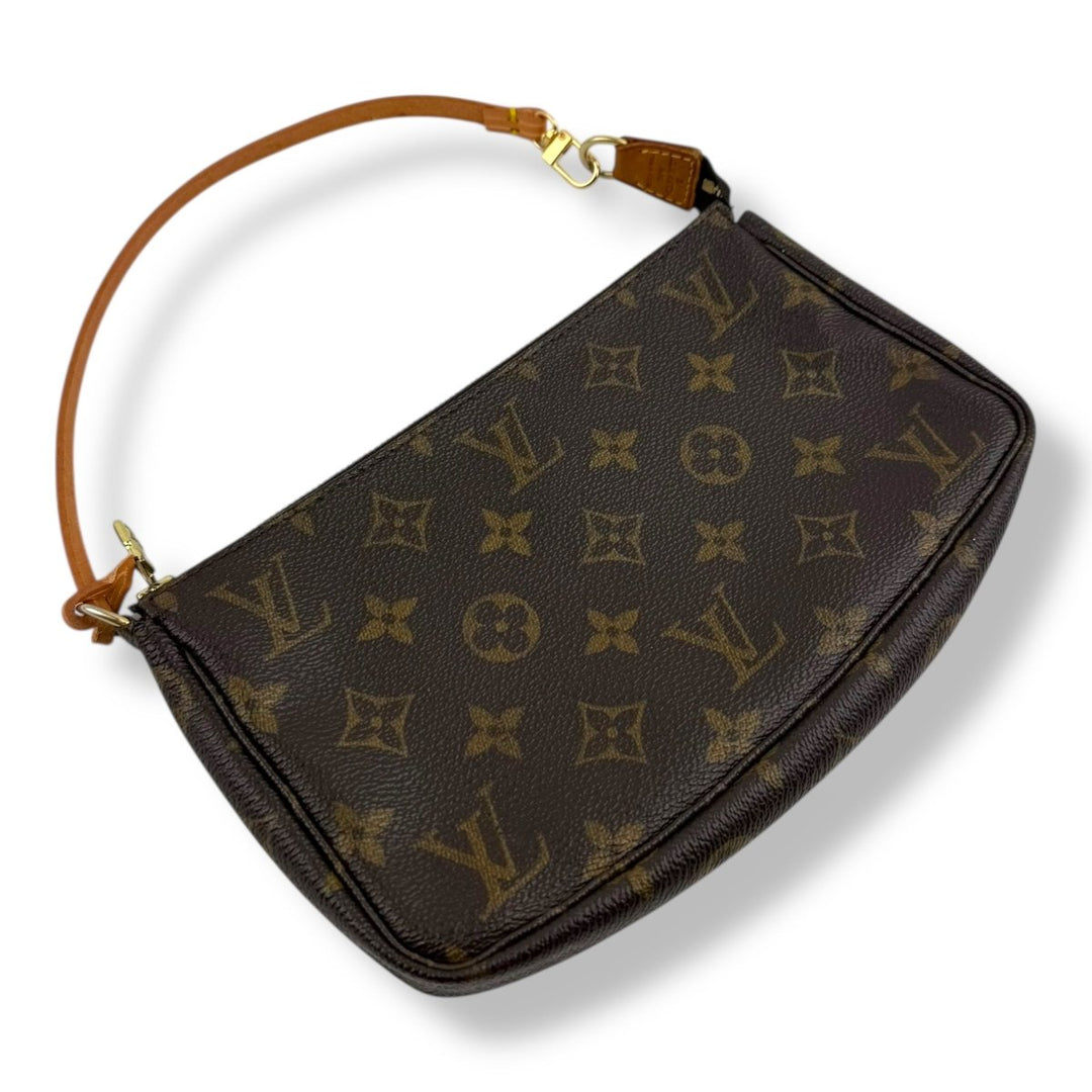 Louis Vuitton Pochette Accessories Brown Monogram Clutch Bag - Lux Central