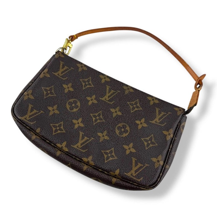 Louis Vuitton Pochette Accessories Brown Monogram Clutch Bag - Lux Central