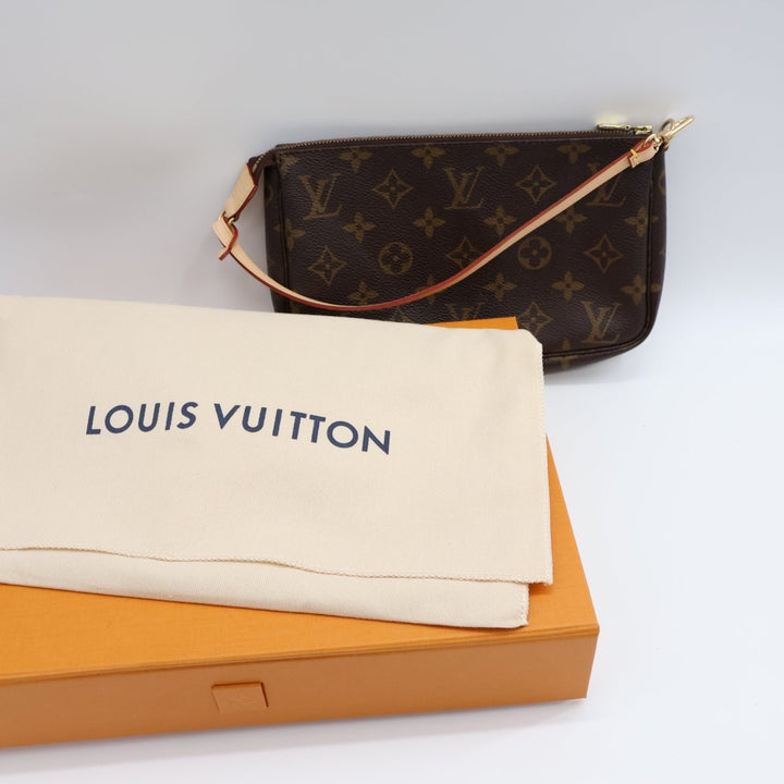 Louis Vuitton Pochette Accessories Brown Monogram Clutch Bag - Lux Central