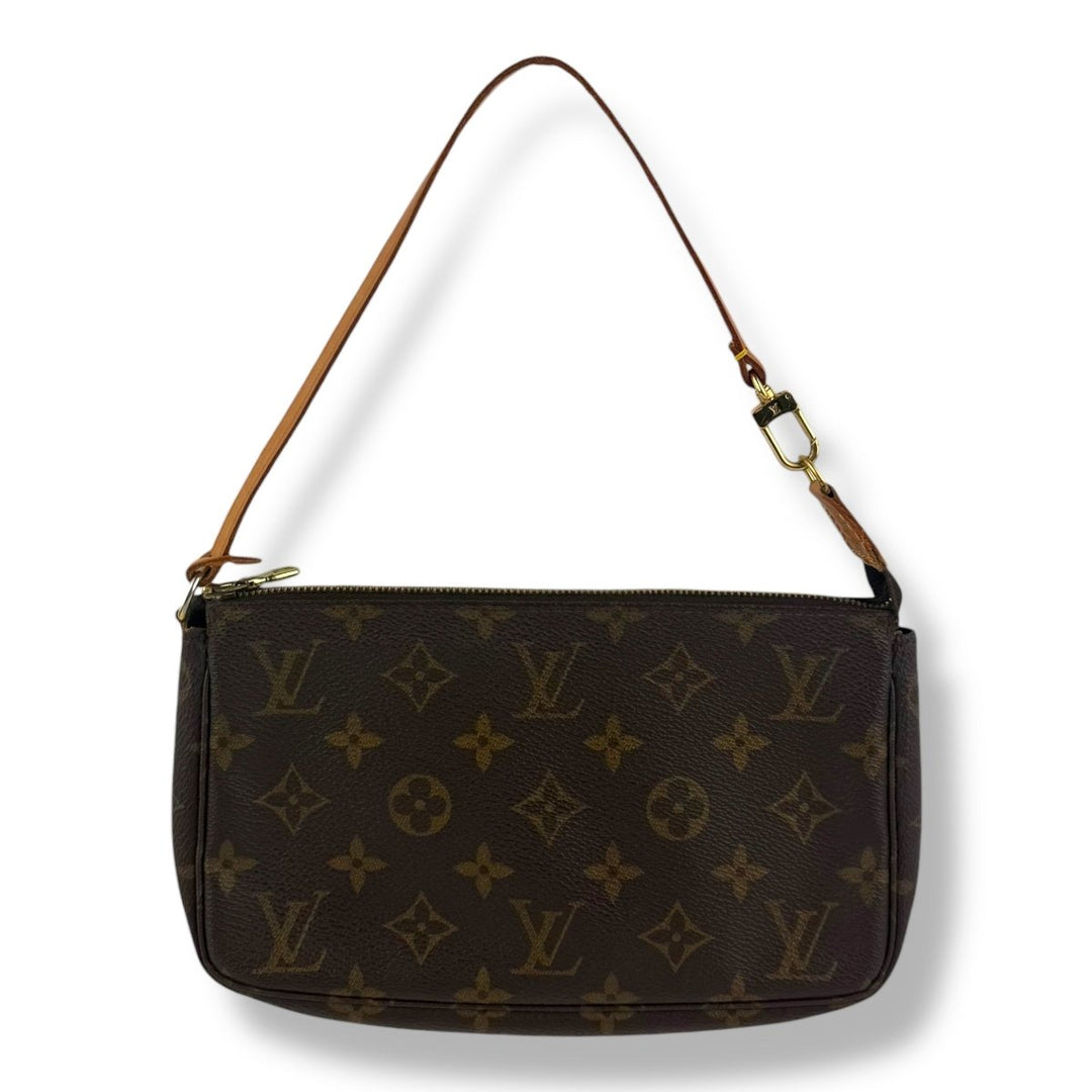 Louis Vuitton Pochette Accessories Brown Monogram Clutch Bag - Lux Central