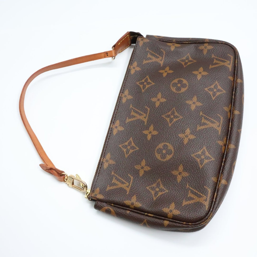 Louis Vuitton Pochette Accessories Brown Monogram Clutch Bag - Lux Central