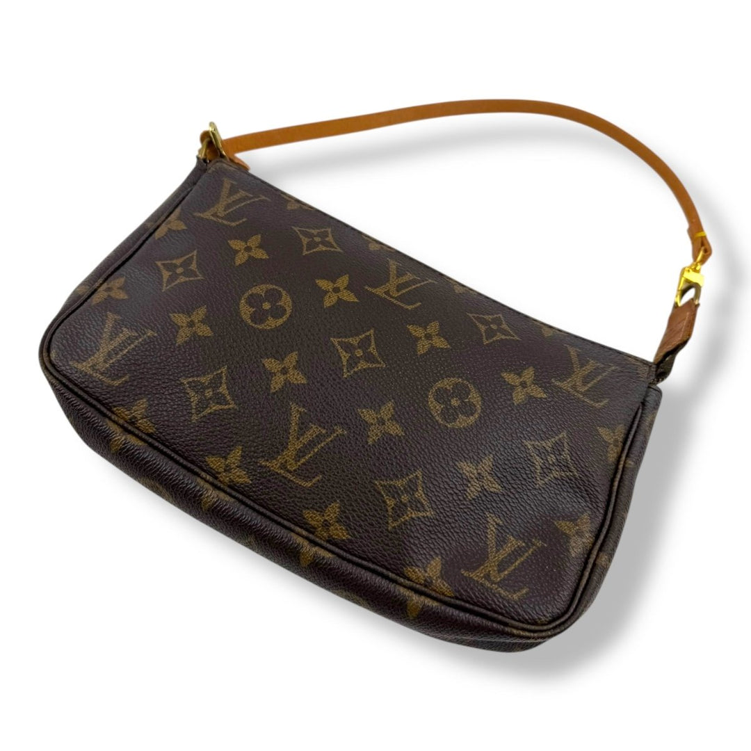Louis Vuitton Pochette Accessories Brown Monogram Clutch Bag - Lux Central