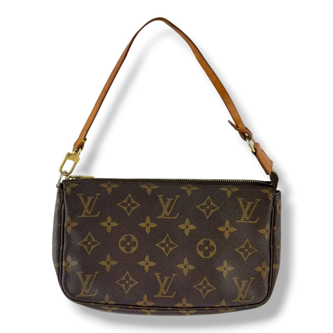 Louis Vuitton Pochette Accessories Brown Monogram Clutch Bag - Lux Central