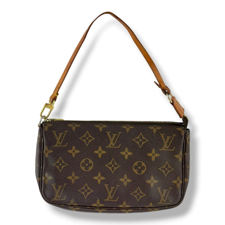 Louis Vuitton Pochette Accessories Brown Monogram Clutch Bag - Lux Central