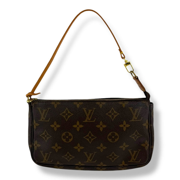 Louis Vuitton Pochette Accessories Brown Monogram Clutch Bag - Lux Central