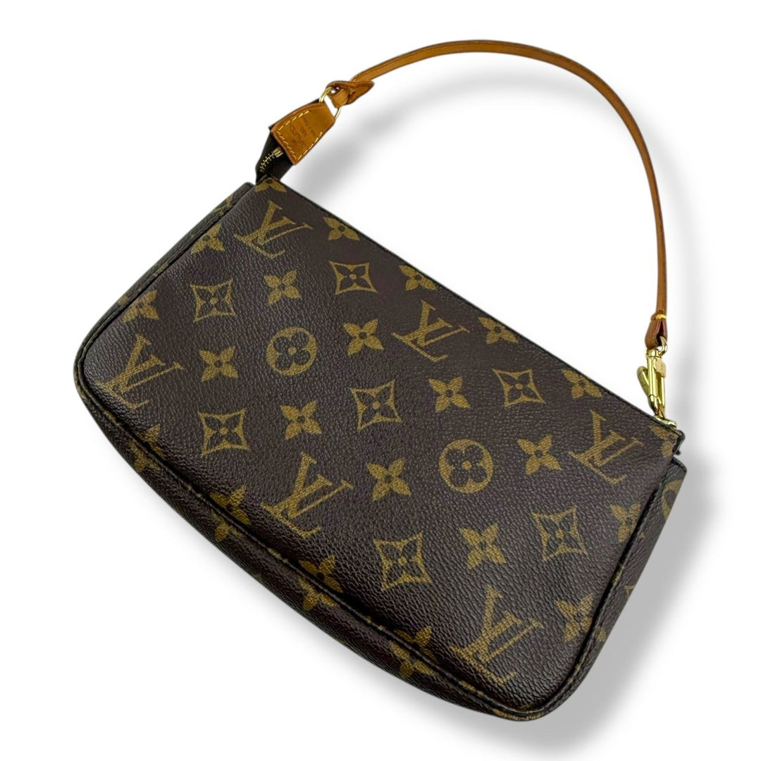 Louis Vuitton Pochette Accessories Brown Monogram Clutch Bag - Lux Central