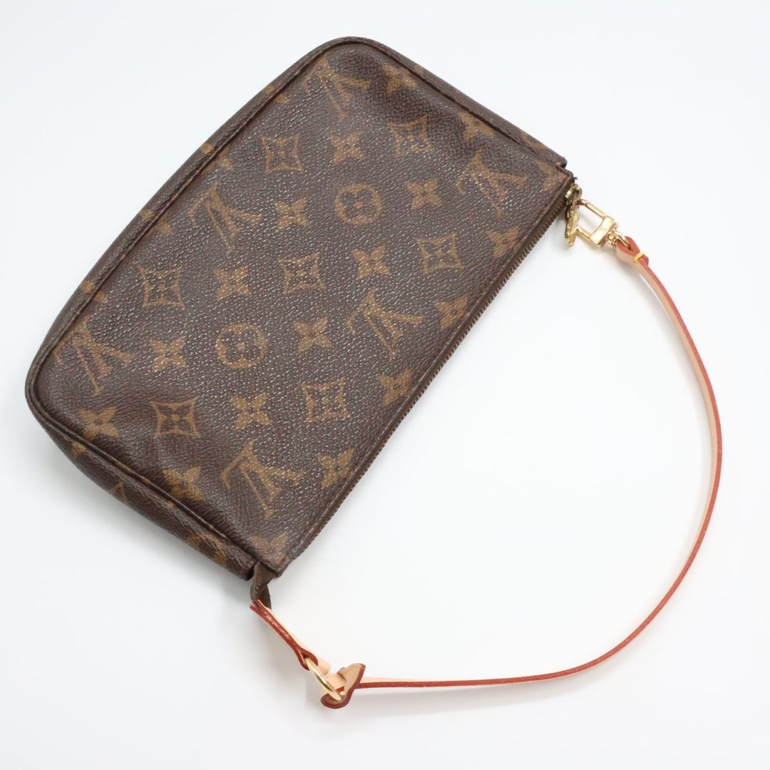 Louis Vuitton Pochette Accessories Brown Monogram Clutch Bag - Lux Central