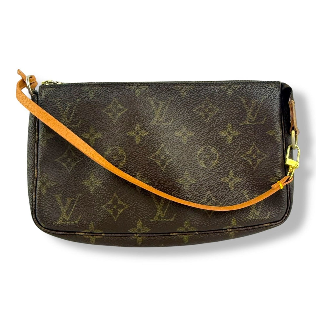 Louis Vuitton Pochette Accessories Brown Monogram Clutch Bag - Lux Central