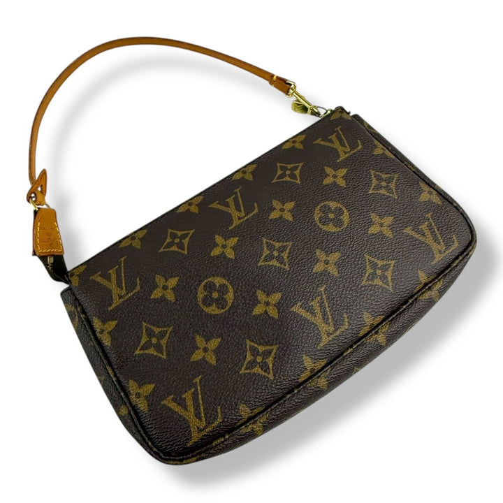 Louis Vuitton Pochette Accessories Brown Monogram Clutch Bag - Lux Central