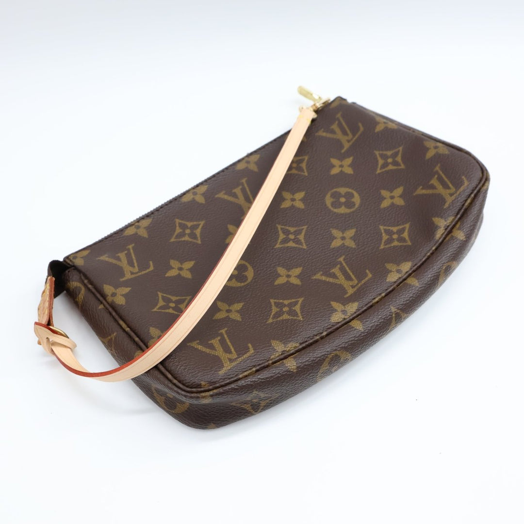 Louis Vuitton Pochette Accessories Brown Monogram Clutch Bag - Lux Central