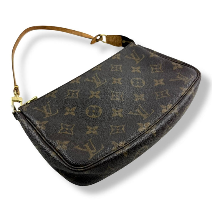 Louis Vuitton Pochette Accessories Brown Monogram Clutch Bag - Lux Central