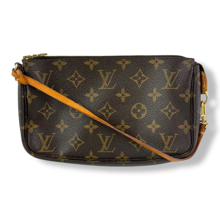 Louis Vuitton Pochette Accessories Brown Monogram Clutch Bag - Lux Central